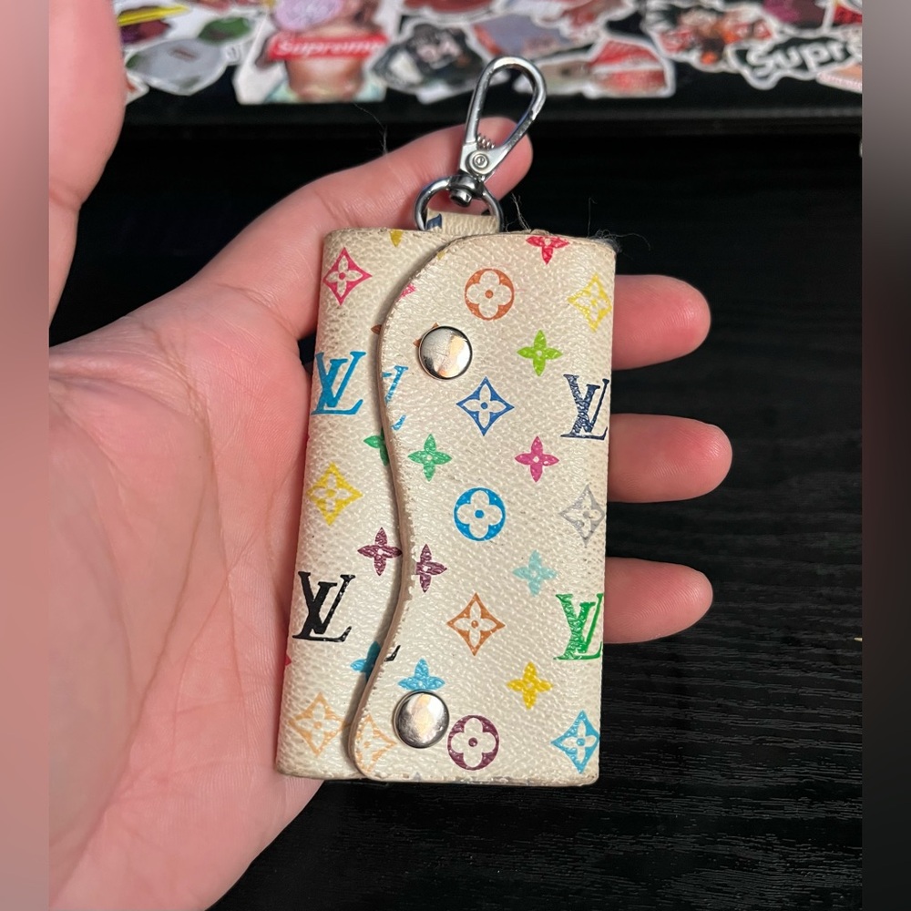 Louis Vuitton Cream Multicolor Monogram Key Holder